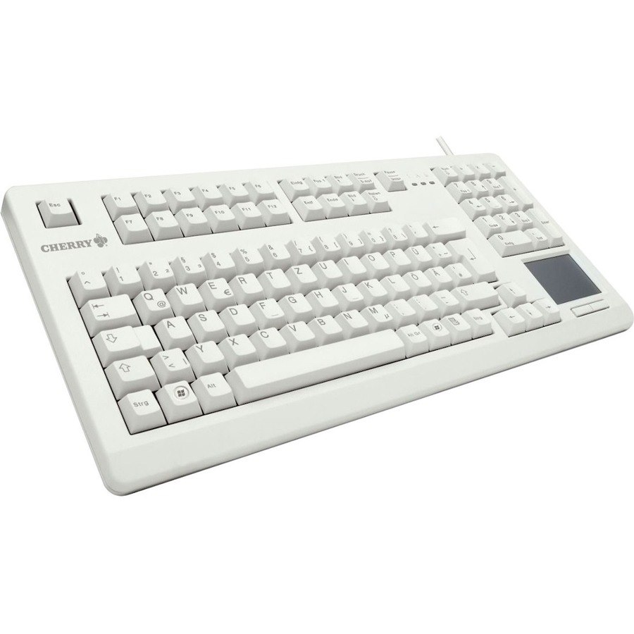 CHERRY TouchBoard Keyboard - Cable Connectivity - USB Interface - TouchPad - Switzerland - QWERTZ Layout - Light Grey