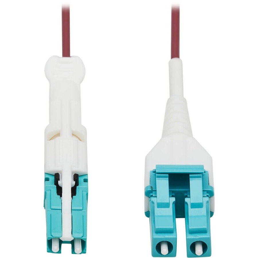Eaton Tripp Lite Series 400G Duplex Multimode 50/125 OM4 Fiber Optic Cable (CS-PC/LC-PC), Round LSZH Jacket, Magenta, 3 m