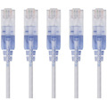 Monoprice 5-Pack, SlimRun Cat6A Ethernet Network Patch Cable, 7ft White