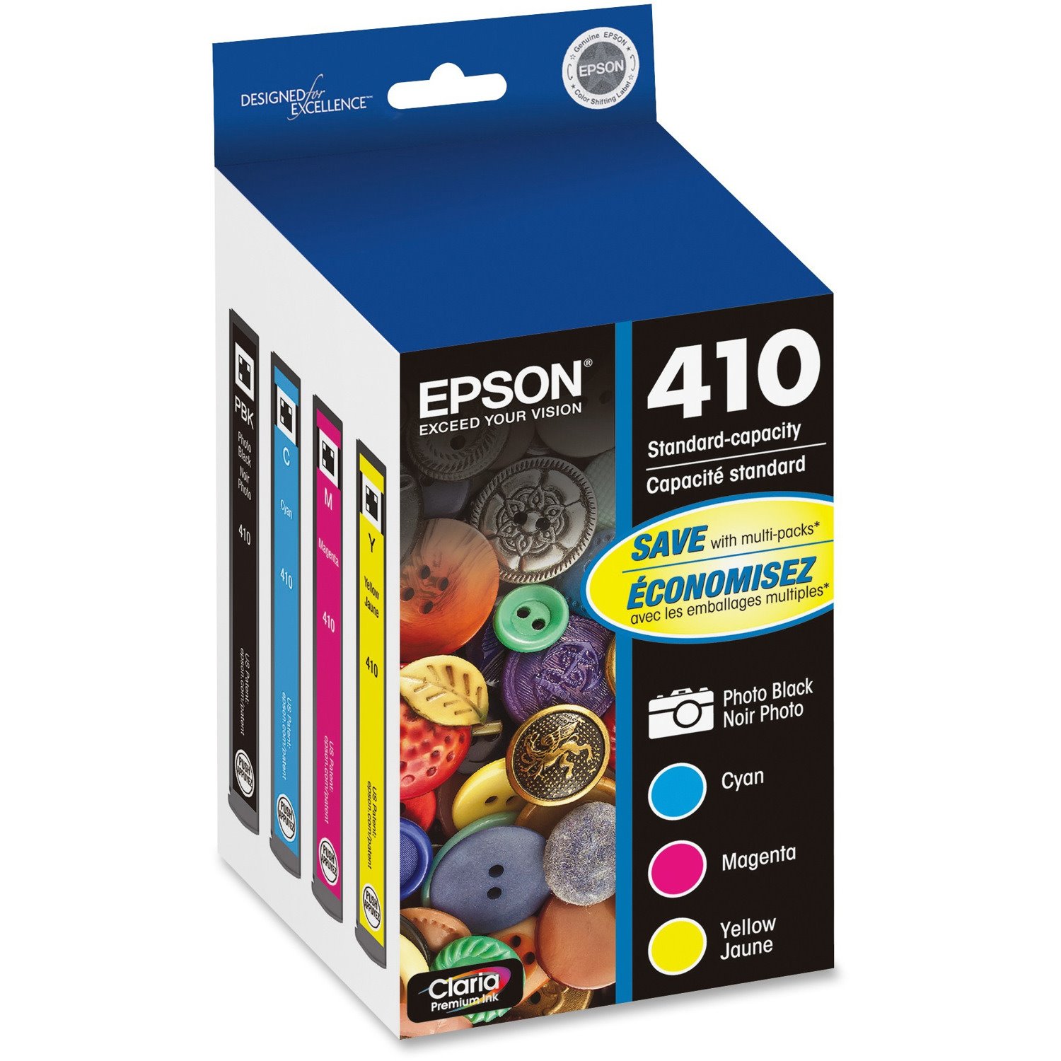 Epson DURABrite Ultra 410 Original Standard Yield Inkjet Ink Cartridge - Photo Black, Cyan, Magenta, Yellow - 4 / Pack