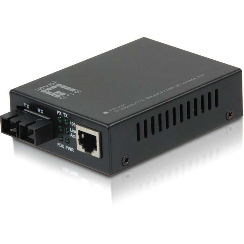 LevelOne FVT-2001 10/100BASE-TX to 100BASE-FX MMF SC Mini Media Converter, 2km