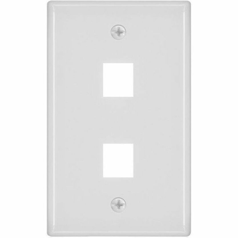 Monoprice Wall Plate For Keystone, 2 Hole - White