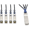 Eaton Tripp Lite Series QSFP+ to 10 GbE SFP+ Passive DAC Breakout Cable (M/M), QSFP+ to (x4) SFP+, Compatible to Cisco QSFP-4SFP10G-CU3M, 3M (9.84 ft.)
