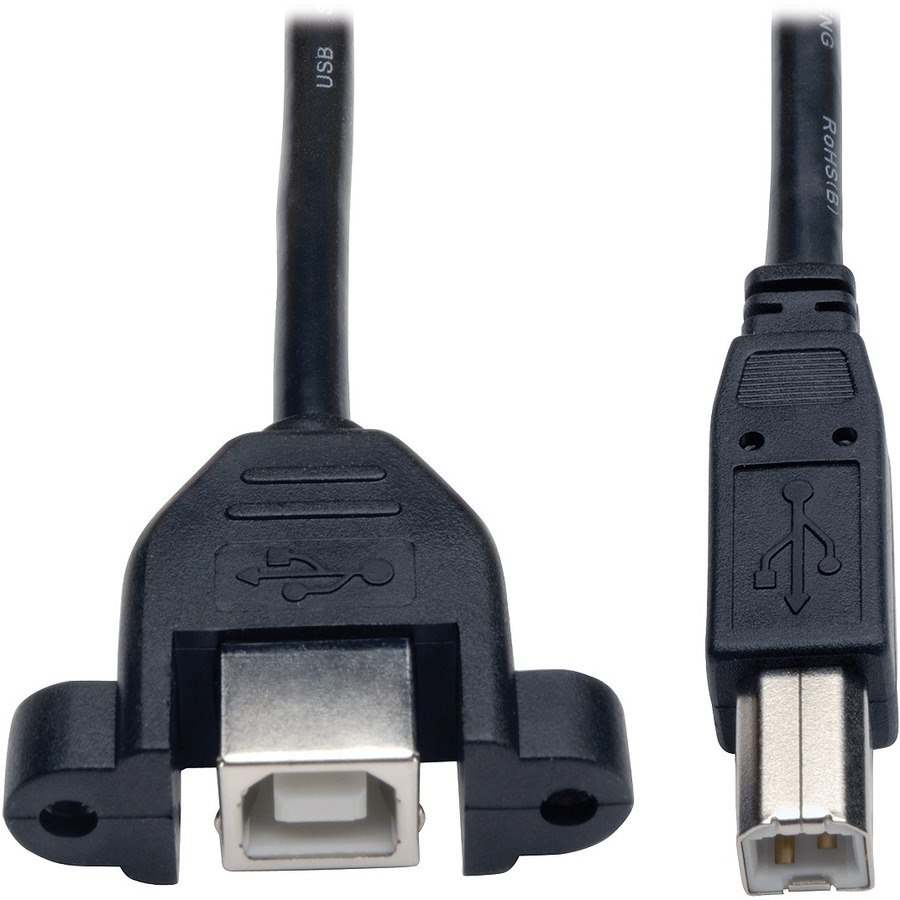 Eaton Tripp Lite Series USB 2.0 Panel Mount Extension Cable (B to Panel Mount B M/F), 1 ft. (0.31 m)