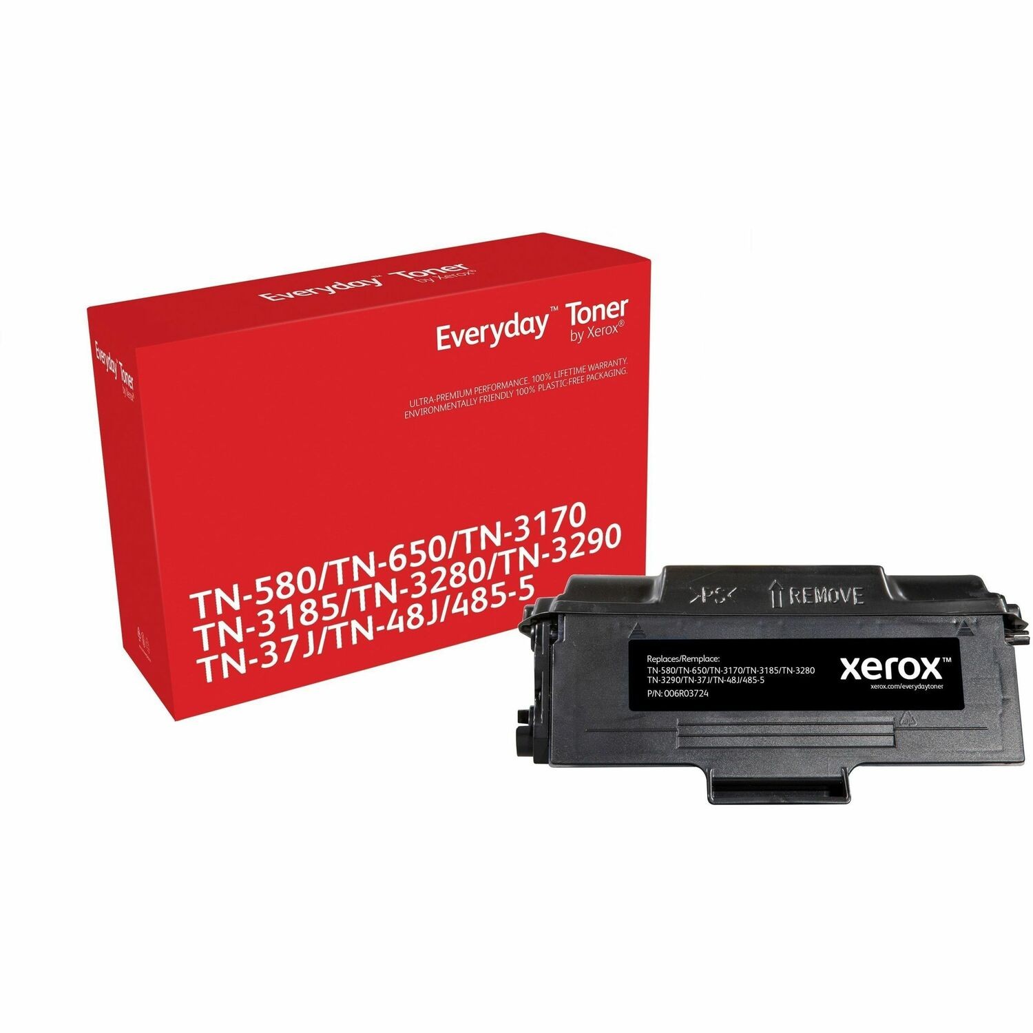 Xerox High Yield Laser Toner Cartridge TN-580, TN-650, TN-3170, TN-3185, TN-3280, TN-3290, TN-37J, TN-48J, TN-485-5 - Black - 1 / Pack