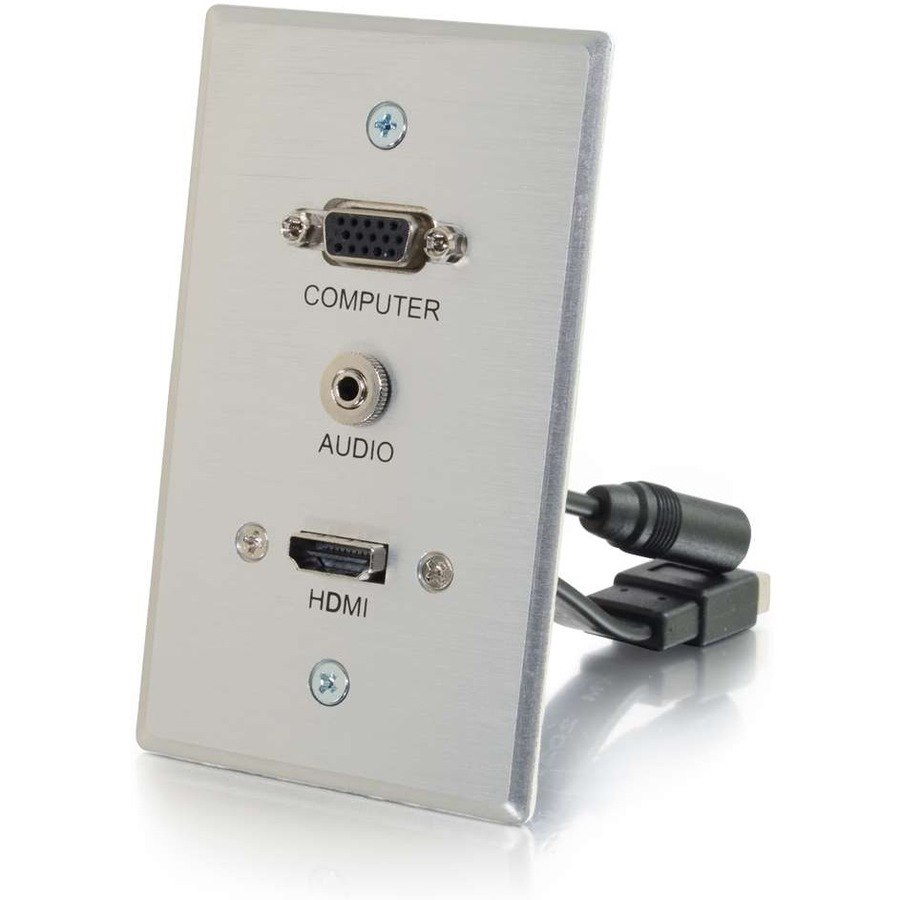 C2G HDMI, VGA and 3.5mm Pass Through Wall Plate - Single Gang