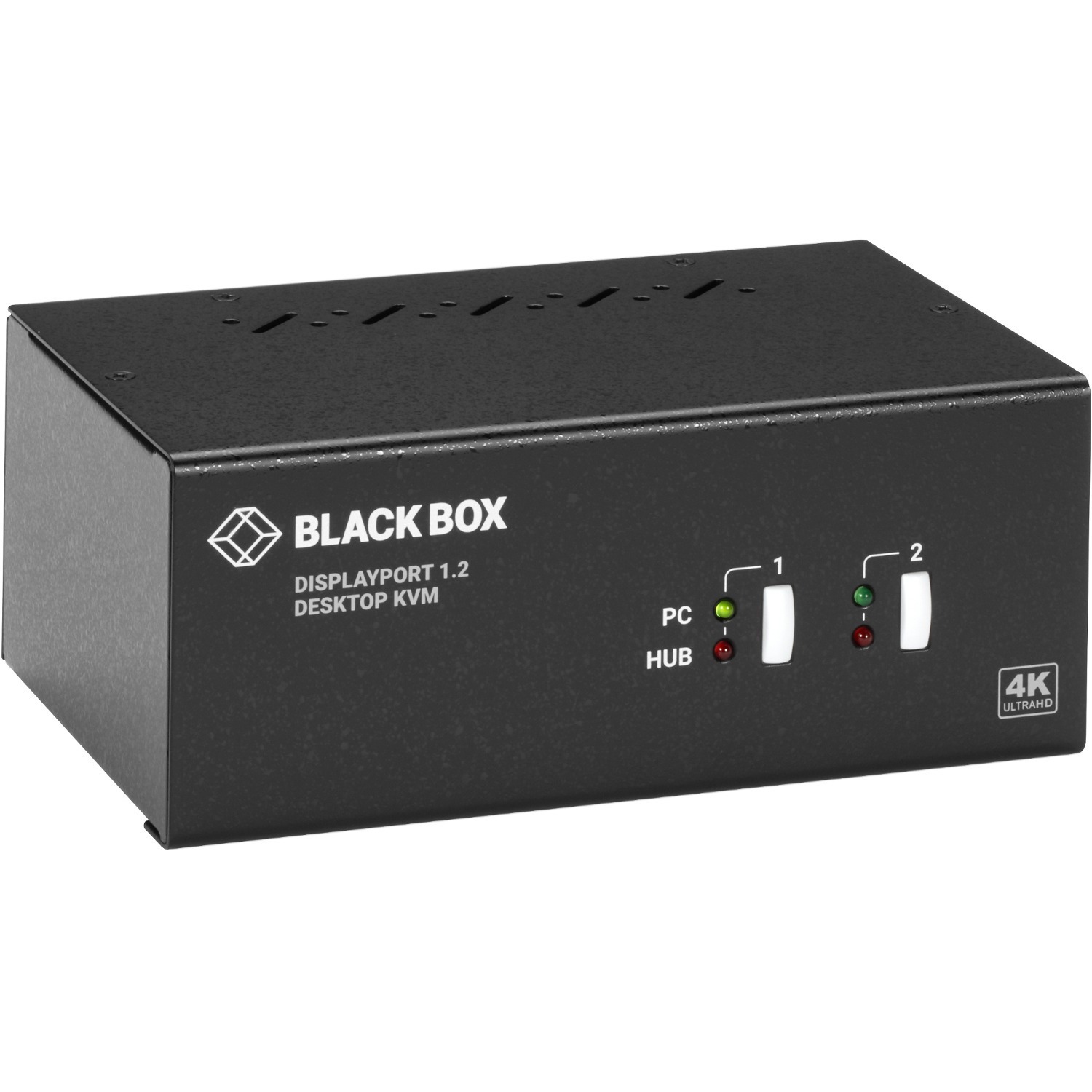 Black Box 4K60 60Hz DisplayPort Dual-Head KVM Switch with EDID - 2-Port, Audio