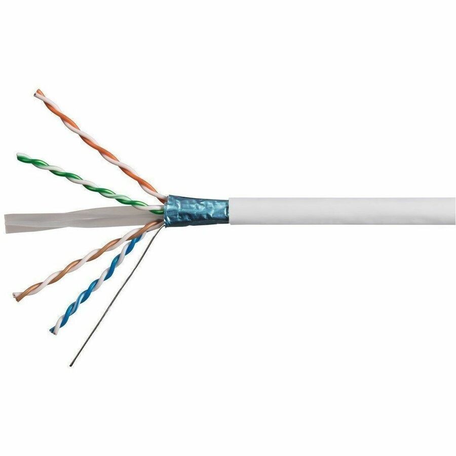 Monoprice Cat6a 500FT White CMR Ul Bulk Cable_ Taa_ Shielded (F/Utp)_ Solid_ 23A