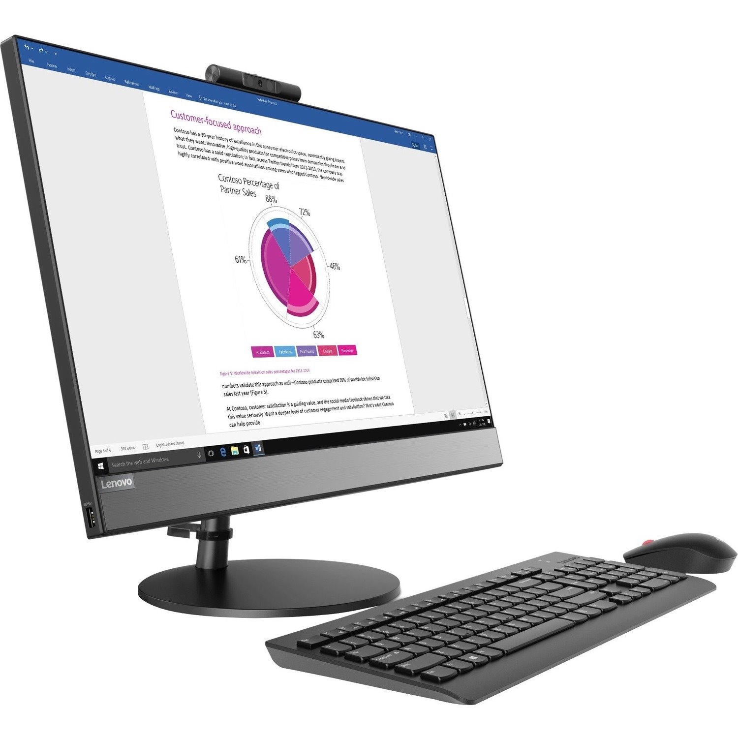 Lenovo V530-24ICB 10UW00CAAU All-in-One Computer - Intel Core i5 9th Gen i5-9400T - 8 GB - 256 GB SSD - 23.8" - Desktop - Black
