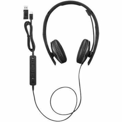 Lenovo Wired On-ear, Over-the-head Stereo Headset - Black