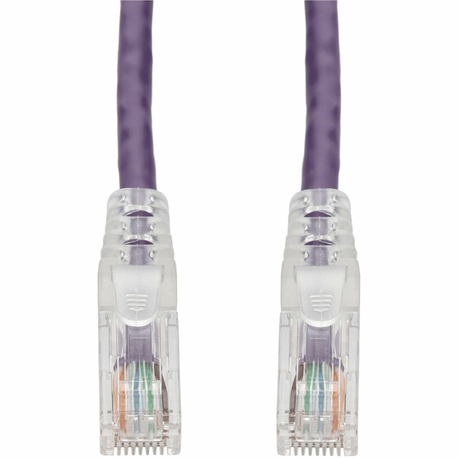 AddOn 50ft Purple CAT 6 PVC Ethernet Cable Snagless Easy Clear Boot TAA RJ-45 M/M