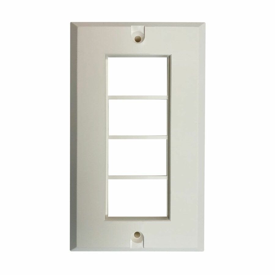 Eaton Tripp Lite Series 4-Port UK-Style Gang Frame for 6C-Type Insert Module, White