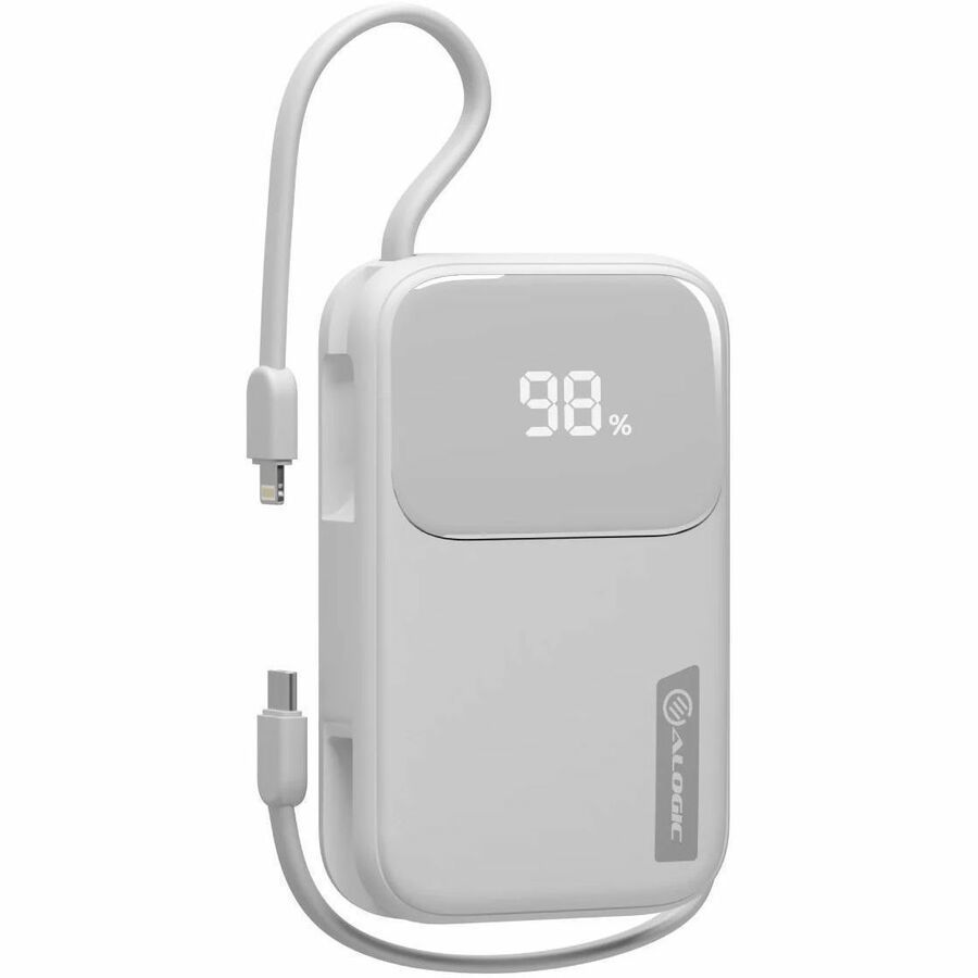 Alogic 20kmAh 30W Tand + PB Usb-C & LGHTNG Whte