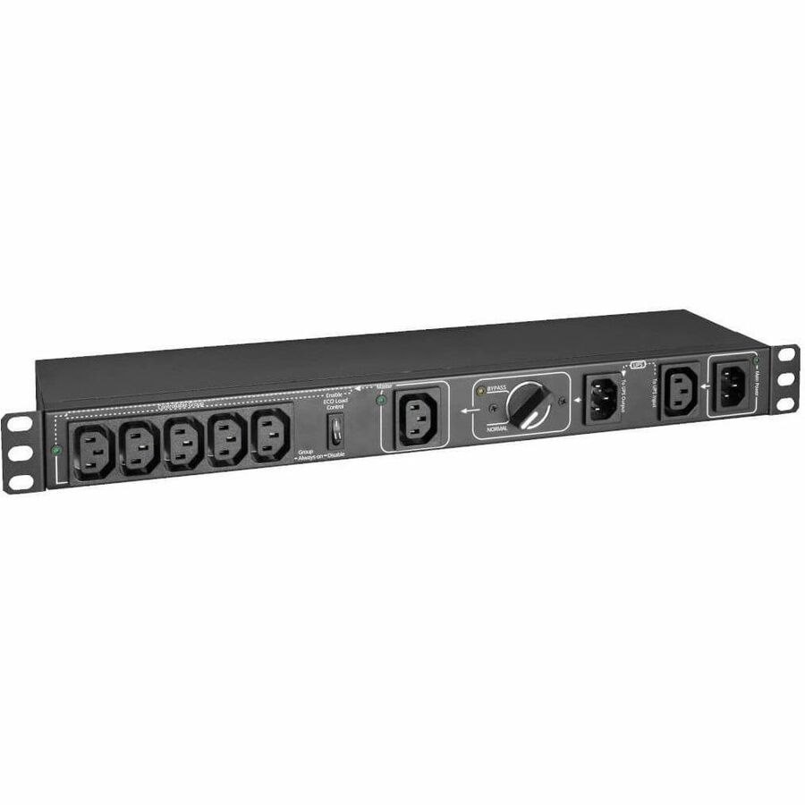 Eaton Tripp Lite Series 200-250V 10A Single-Phase Hot-Swap PDU with Manual Bypass - 6 C13 Outlets, 2 C14 Inlets, 1U Rack/Wall