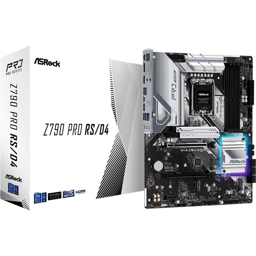 ASRock Z790 PRO RS/D4 Gaming Desktop Motherboard - Intel Z790 Chipset - Socket LGA-1700 - ATX