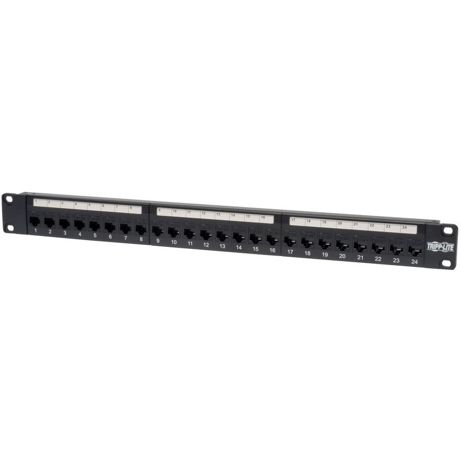 Eaton Tripp Lite Series 24-Port 1U Rack-Mount Cat5e Feedthrough Patch Panel, RJ45 Ethernet, TAA