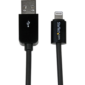 StarTech.com 1m (3ft) Black AppleÂ&reg; 8-pin Lightning Connector to USB Cable for iPhone / iPod / iPad