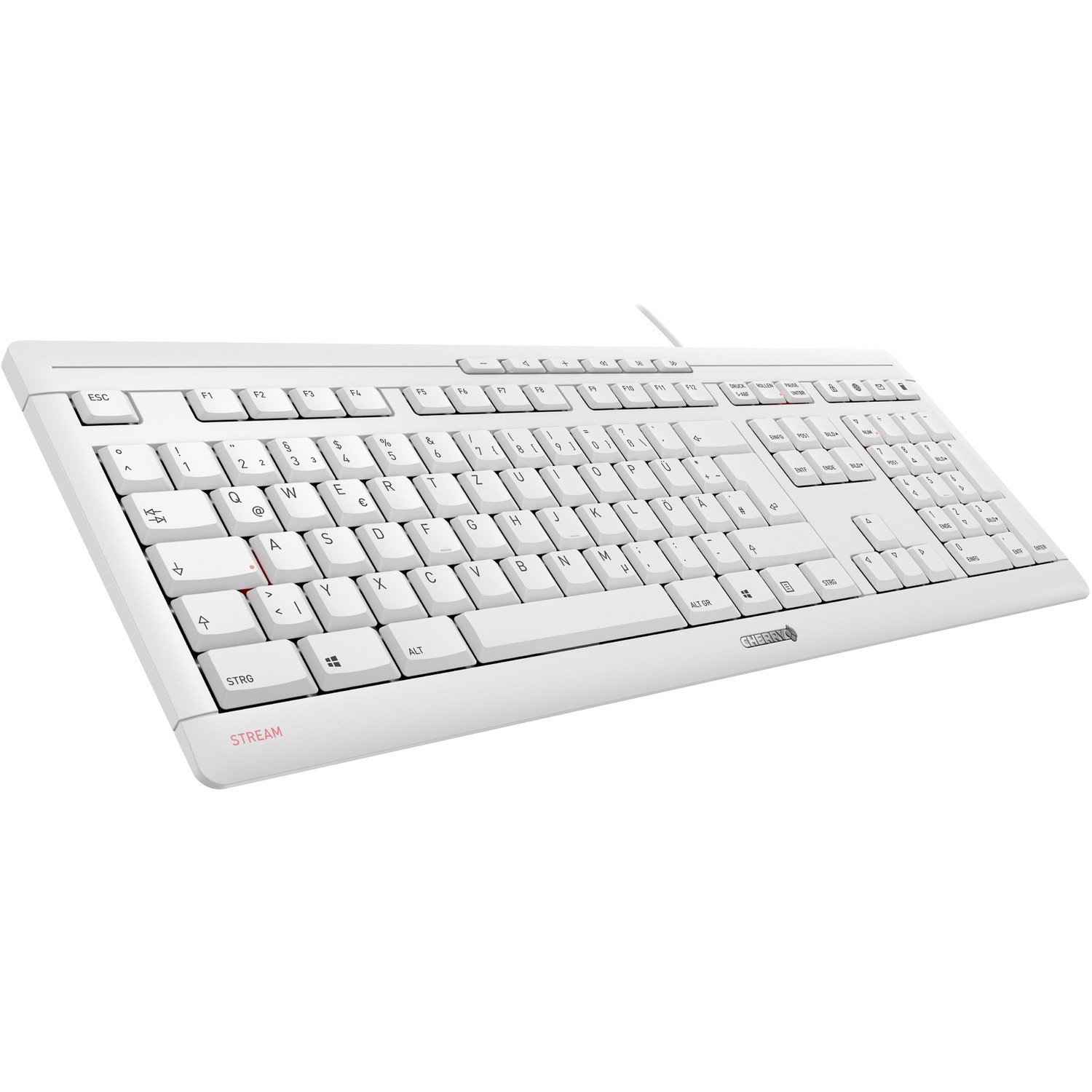 CHERRY STREAM Keyboard - Cable Connectivity - USB Interface - Spanish - Pale Gray