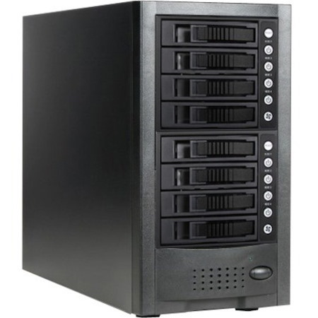 RAIDage JAGE6BT8HDBK Drive Enclosure 12Gb/s SAS, SATA/600 - Mini-SAS HD Host Interface Tower - Black