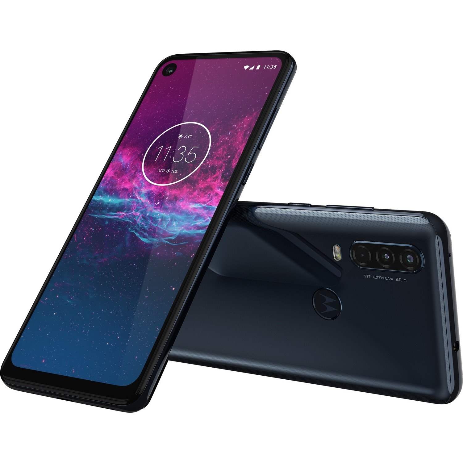 Motorola Mobility One Action 128 GB Smartphone - 6.3" LTPS LCD Full HD Plus 1080 x 2520 - Octa-core (Cortex A73Quad-core (4 Core) 2.20 GHz + Cortex A53 Quad-core (4 Core) 1.60 GHz - 4 GB RAM - Android 9.0 Pie - 4G - Denim Blue