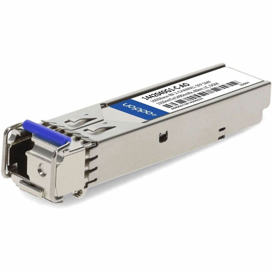 AddOn ADTRAN&reg; 1442040G1-C Compatible TAA 1000Base-BX 2-Channel SFP Transceiver (SMF, 1310nmTx/1490nmRx, 40km, LC, DOM)