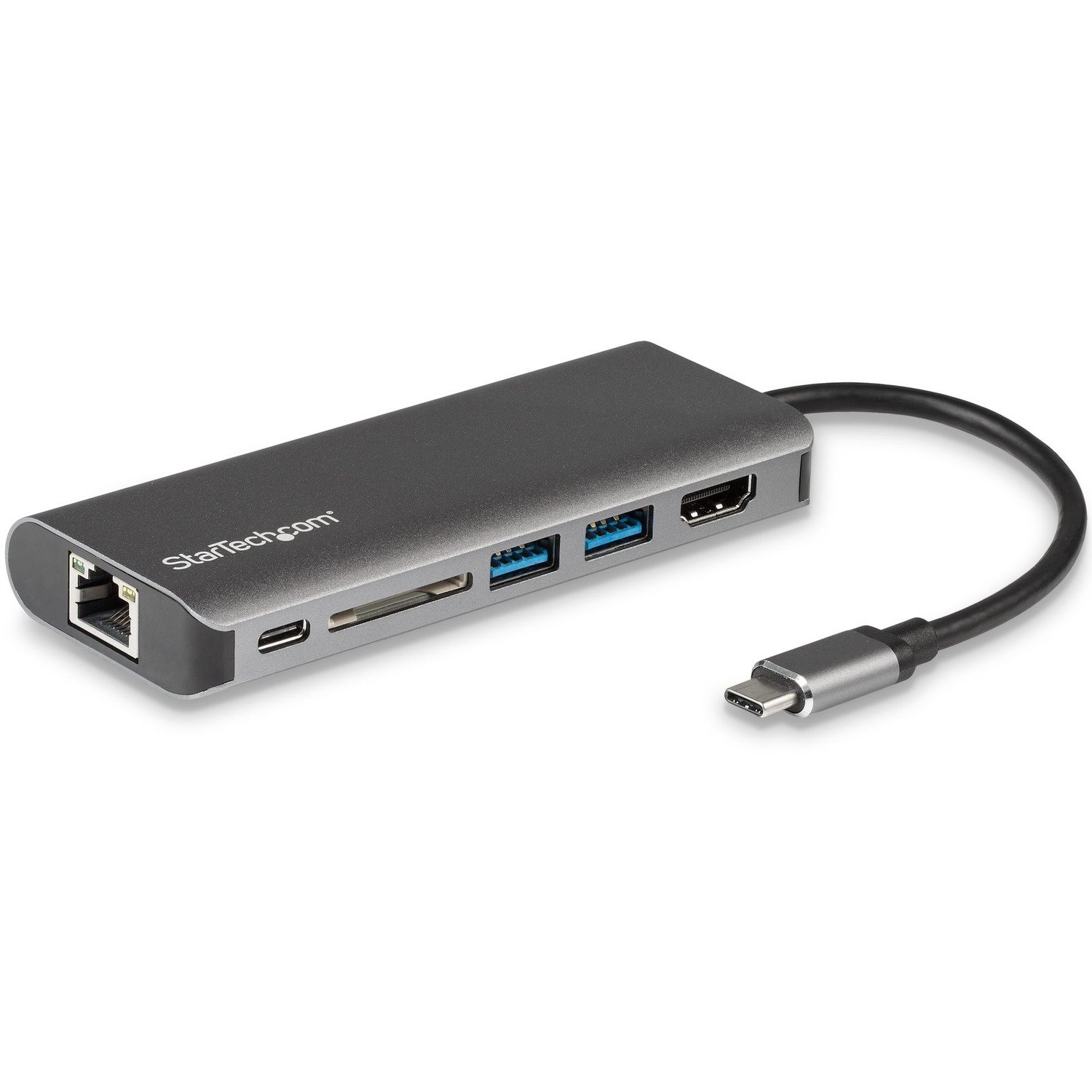 StarTech.com USB C Multiport Adapter - Portable USB Type-C Travel Dock - 4K HDMI, 2-pt USB Hub, SD, GbE, 60W PD Pass-Through - Laptop Dock