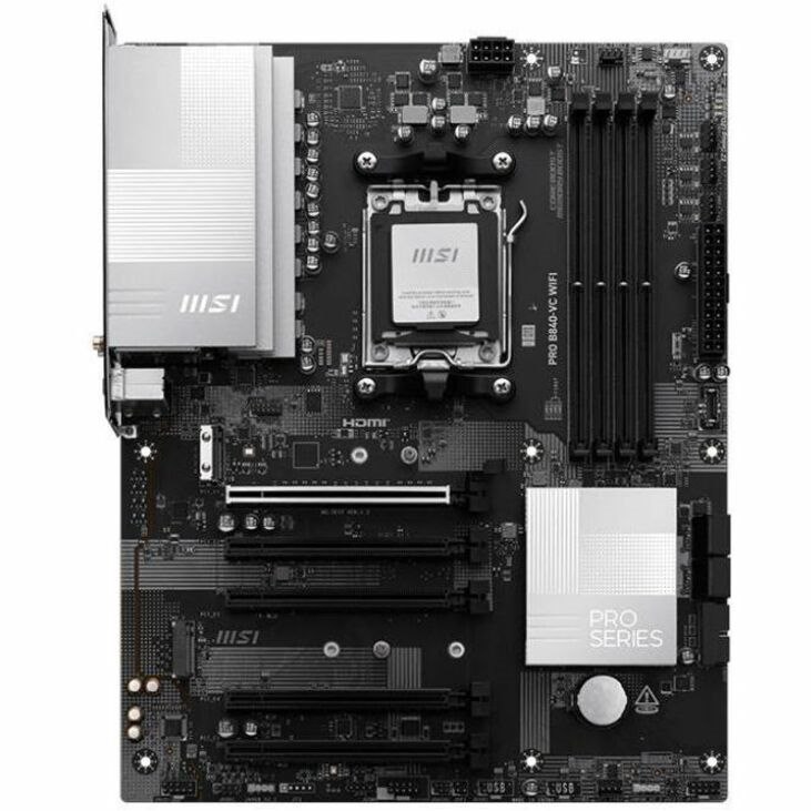 MSI Pro B840-VC WIFI Gaming Desktop Motherboard - AMD B840 Chipset - Socket AM5 - ATX