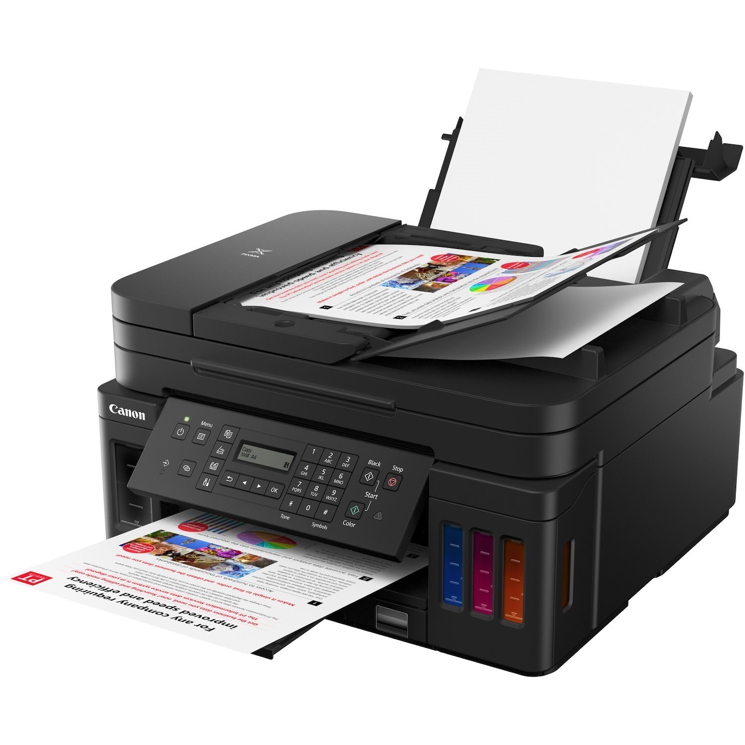 Canon PIXMA G7020 Wired & Wireless MegaTank Inkjet Multifunction Printer - Color