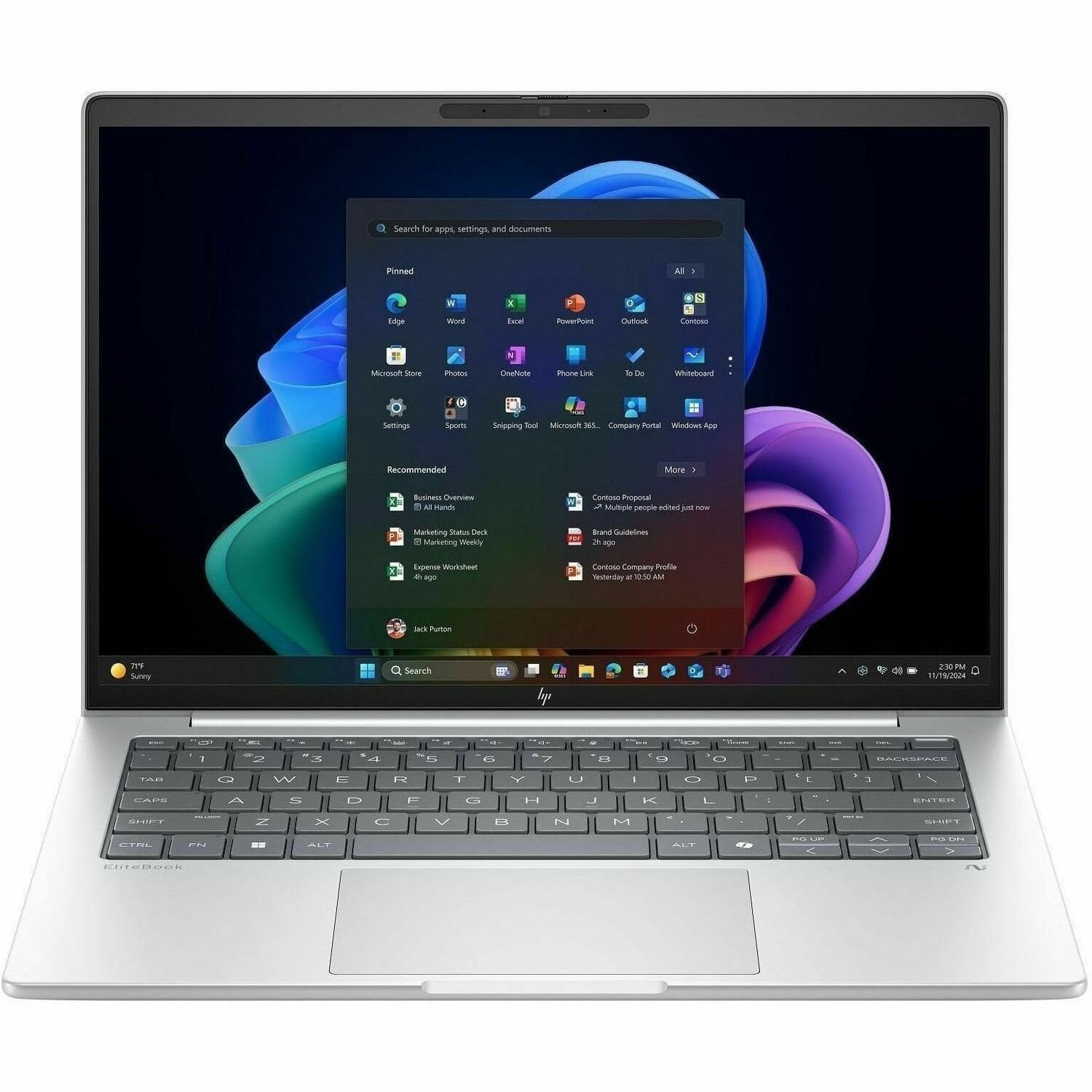 HP EliteBook 8 G1i 14" Touchscreen Notebook - WUXGA - 60 Hz - Intel Core Ultra 5 236V - vPro Technology - 16 GB - 512 GB SSD - English Keyboard - Glacier Silver Aluminum