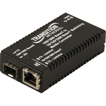 Mini Gigabit Ethernet Unidirectional Media Converter 10/100/1000Base-T Port to 100/1000Base-X Port