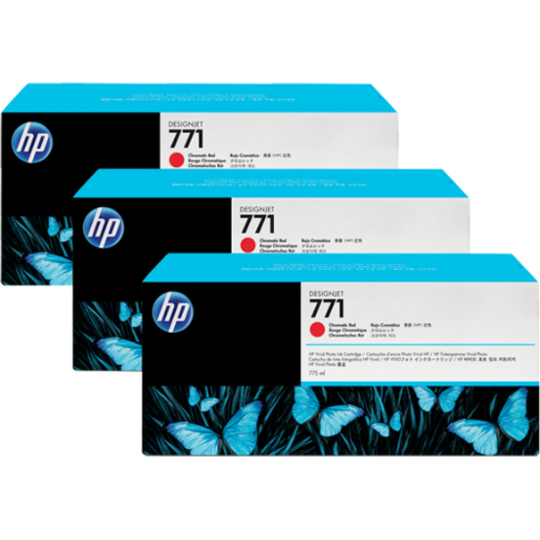 HP 771C Origineel Inkjet Inktcartridge - Rood - 3 / Pak