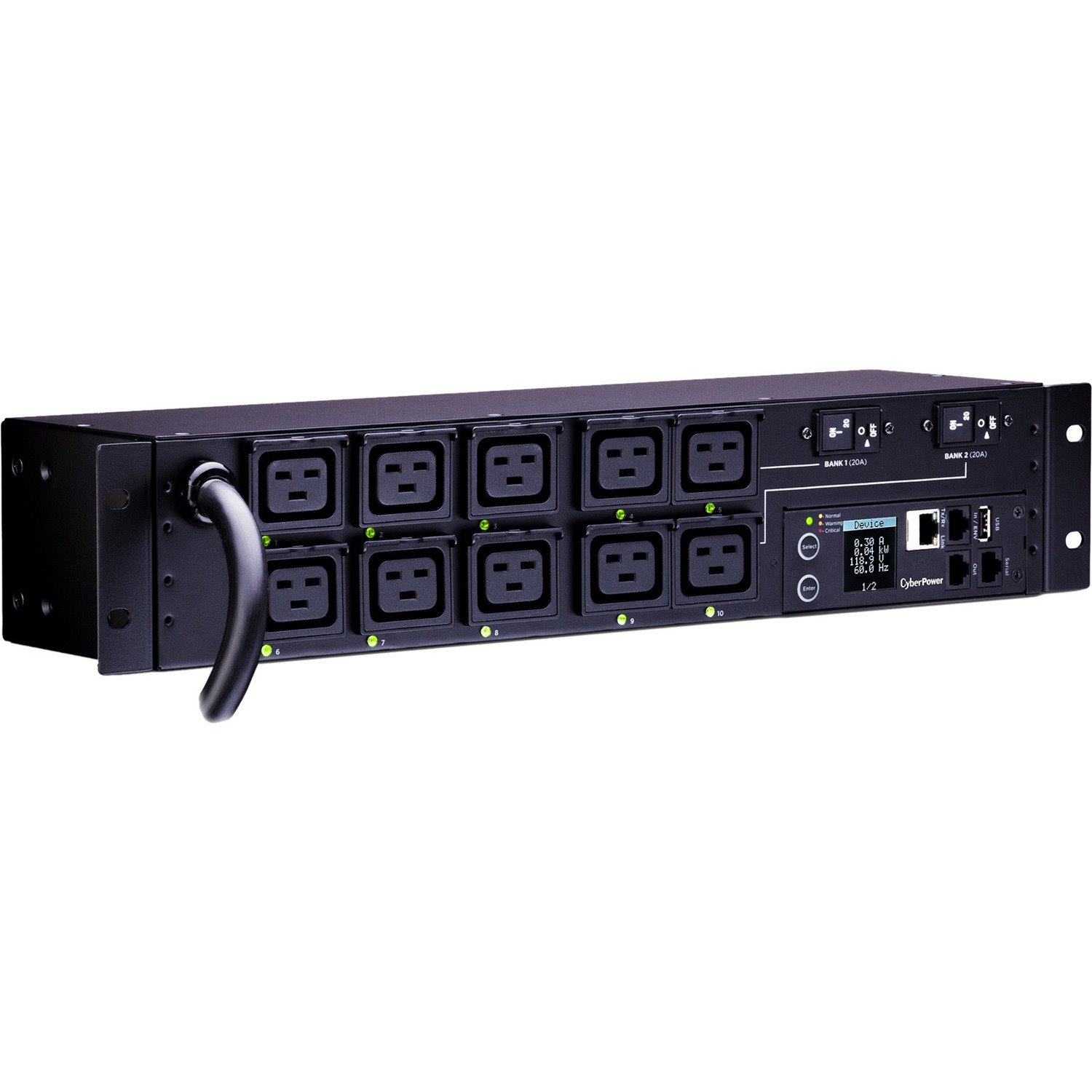 CyberPower PDU81009 200 - 240 VAC 30A Switched Metered-by-Outlet PDU