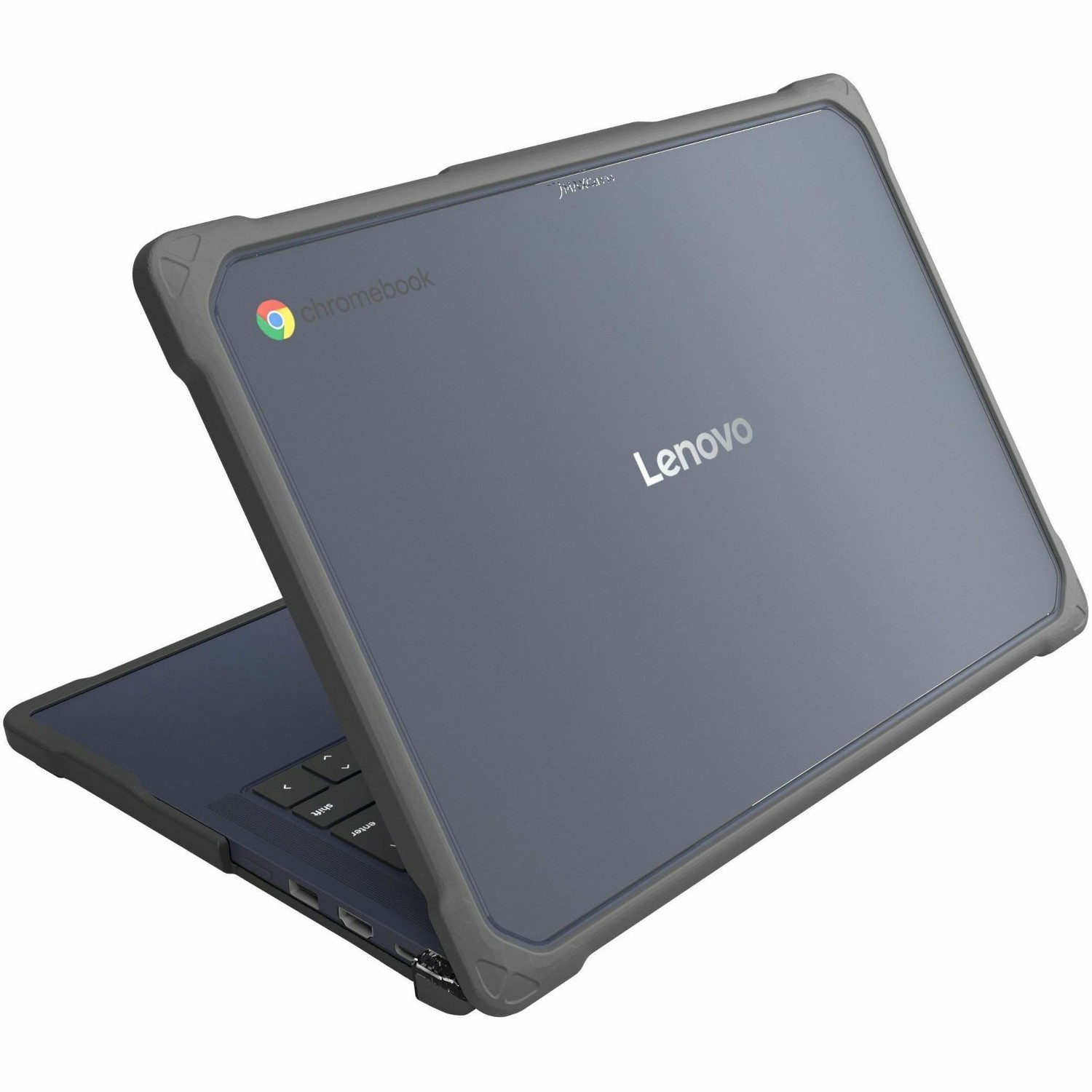 MAXCases Extreme Shell-F4 Slide Chromebook Case for Lenovo 14M Chromebook 14" (Part# 14M8911) (Gray/Clear)