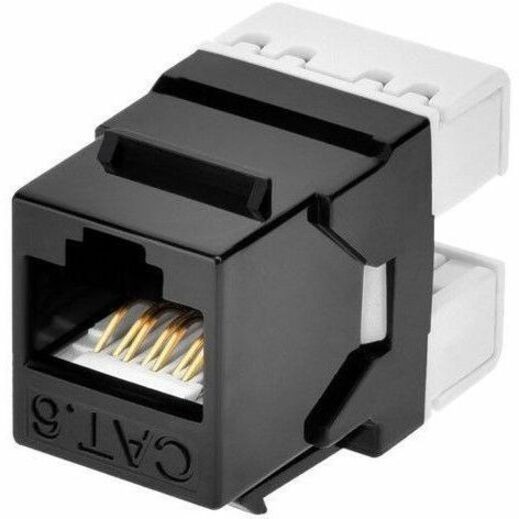 Monoprice Cat6 RJ45 180-Degree Dual Idc Keystone For 22-24Awg Solid Wire_ Black