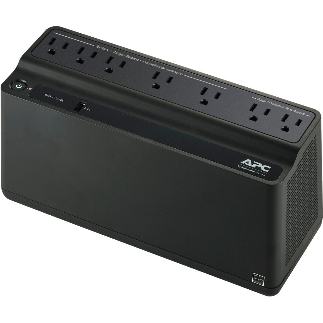 APC by Schneider Electric Back-UPS 650VA, 120V,1 USB charging port, Canada