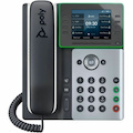 Poly Edge E500 IP Phone - Corded - Corded - 3 Multiple Conferencing - Desktop, Wall Mountable - White, Midnight Blue - TAA Compliant