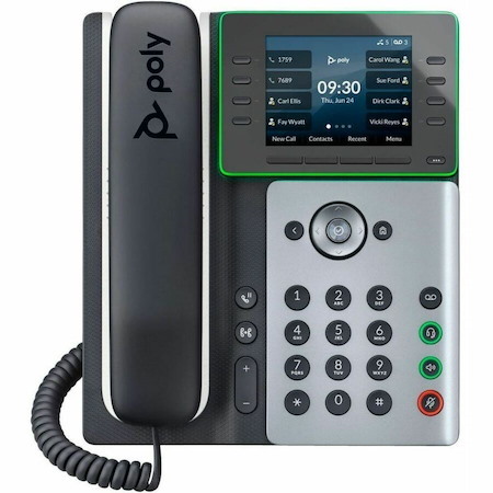 Poly Edge E500 IP Phone - Corded - Corded - 3 Multiple Conferencing - Desktop, Wall Mountable - White, Midnight Blue - TAA Compliant