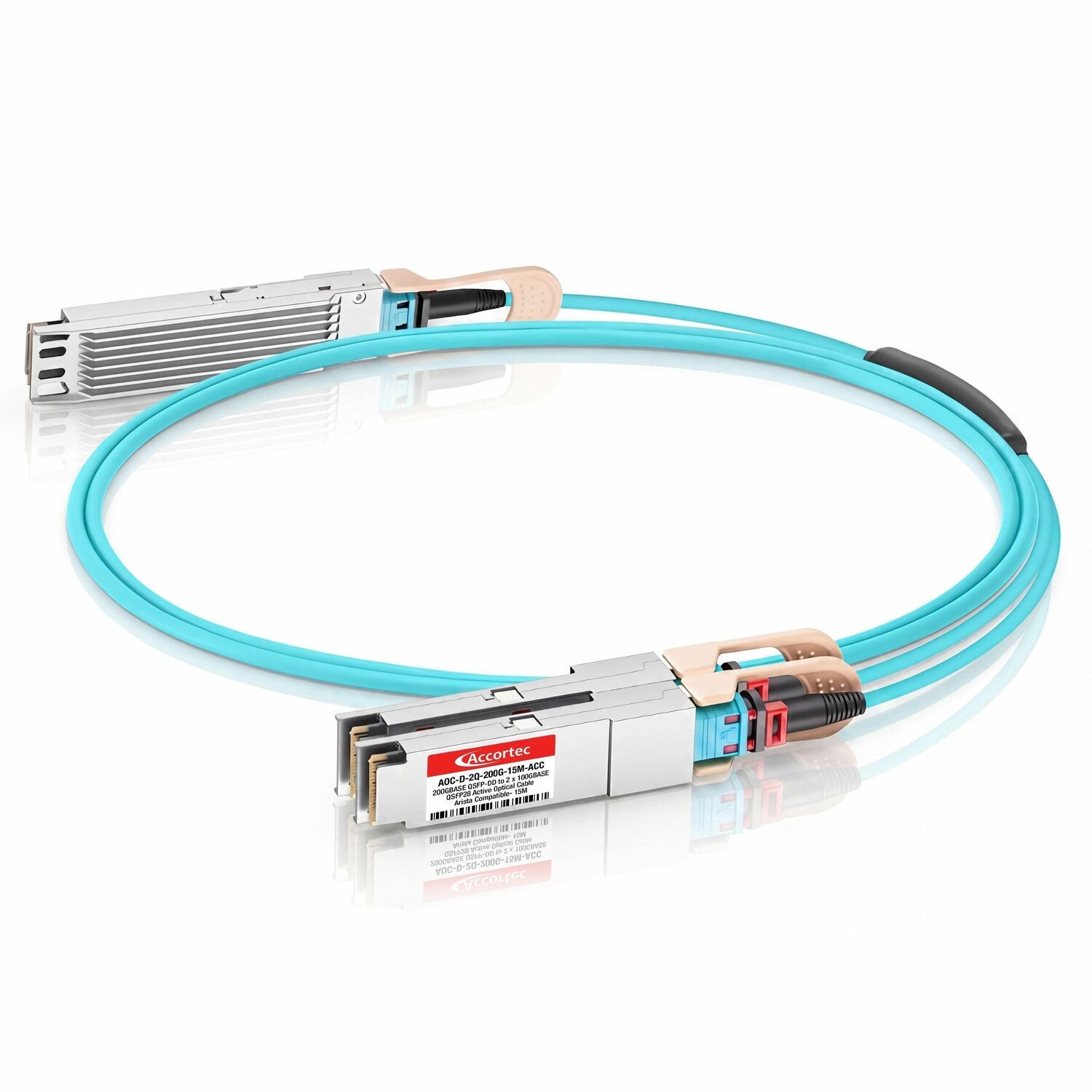 Accortec 200Gbase QSFP-DD To 2 X 100Gbase QSFP28 Active Optical Cable Arista Compatible T