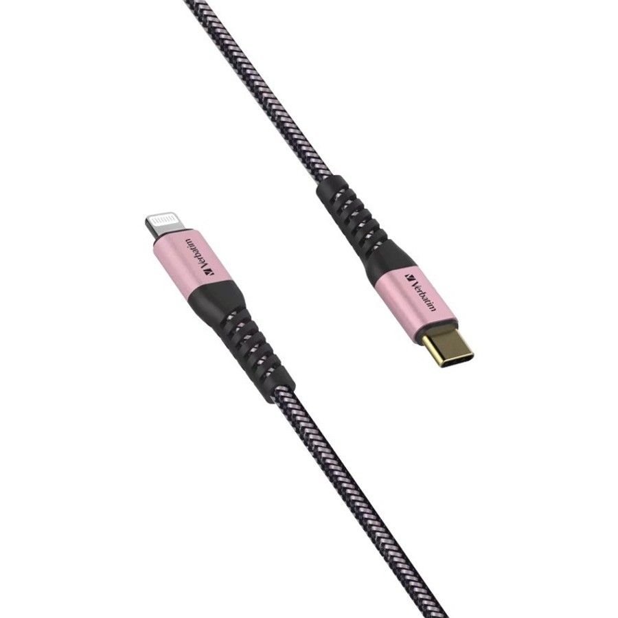 (LS)Verbatim Type C to Lightning Cable with Kevlar 120cm Rose Gold