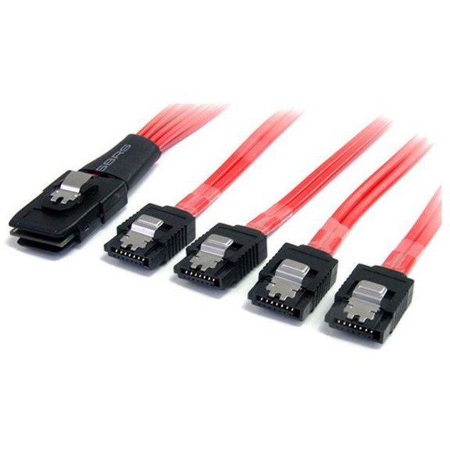 STARTECH 50CM SFF-8087/36 PIN TO 4X SATA 7 PIN CABLE, 6Gbps, RED, LTW
