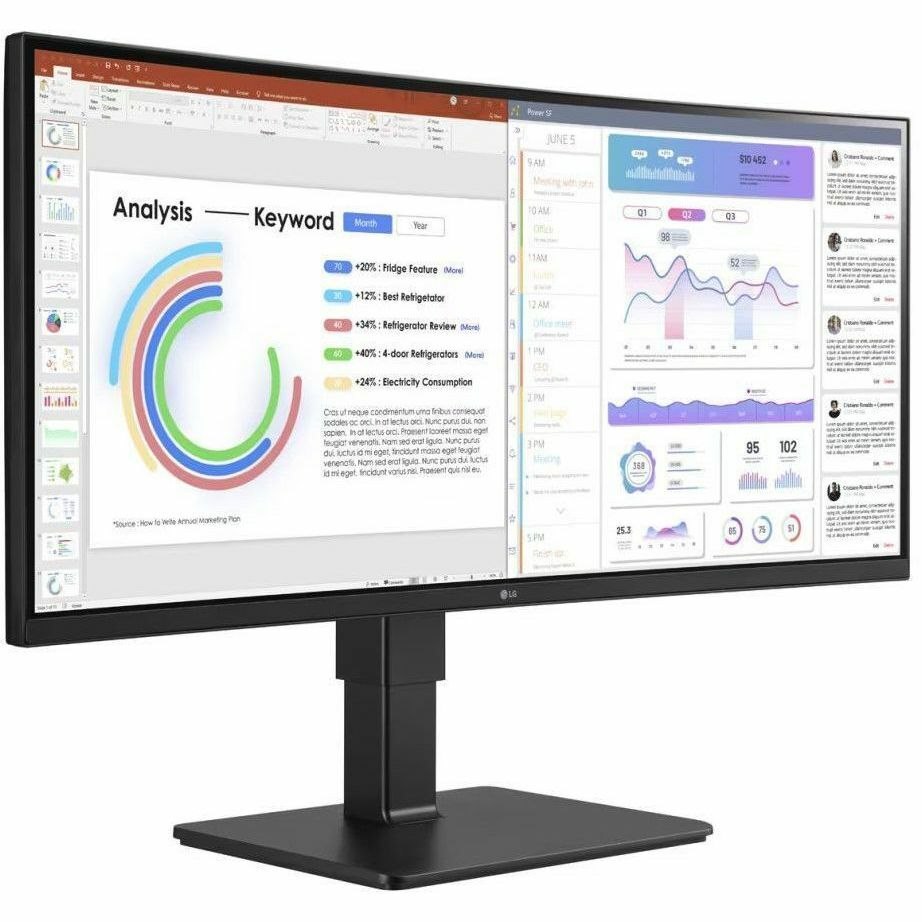 LG Ultrawide 34BQ77QE-B 34" Class UW-QHD Curved Screen LED Monitor - 21:9 - Textured Black