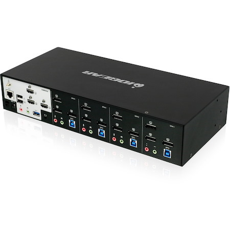 4-Port 4K Triple View DisplayPort KVMP Switch with USB 3.0 Hub (TAA Compliant)