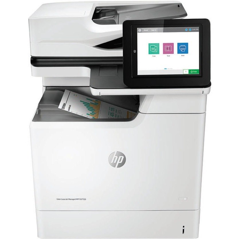 HP LaserJet E67550dh Laser Multifunction Printer - Monochrome