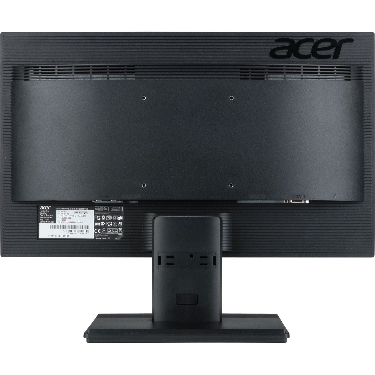 Acer V196HQL 18.5" LED LCD Monitor - 16:9 - 5ms