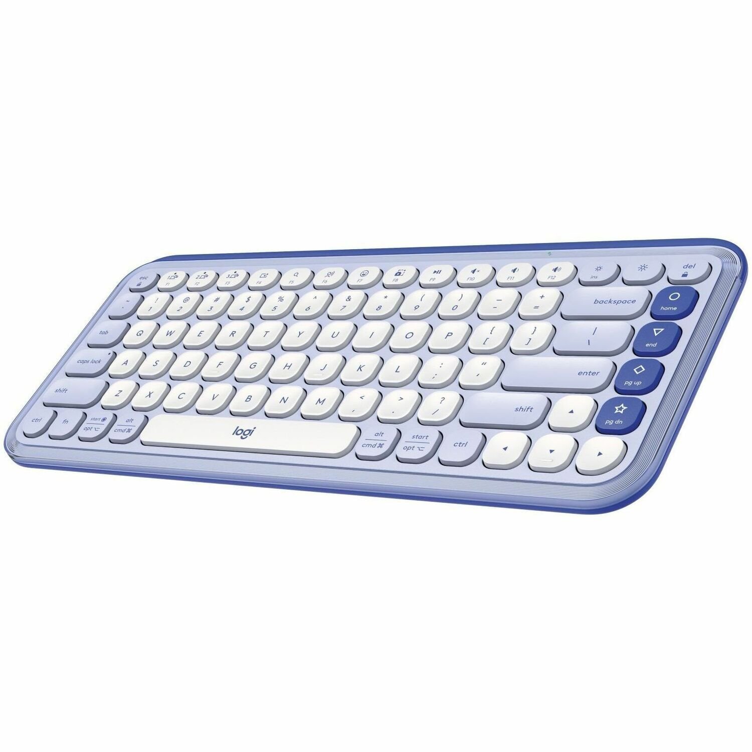 Logitech POP ICON KEYS Wireless Bluetooth Keyboard, Comfortable Typing, Programmable Keys, Easy-Switch Between up to 3 Devices (Lilac & Off-white)