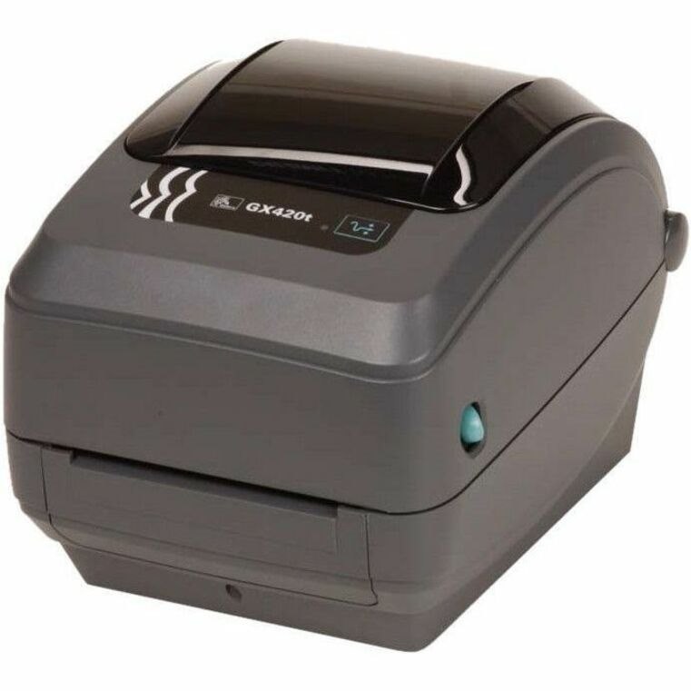 Zebra GX420t Desktop Direct Thermal/Thermal Transfer Printer - Monochrome - Label Print - Fast Ethernet - USB - Serial - US