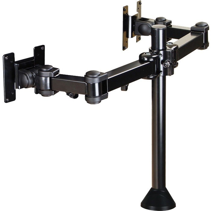 Newstar Full Motion Dual Desk Mount (grommet) for two 10-27" Monitor Screens, Height Adjustable - Black