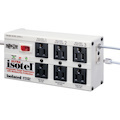 Eaton Tripp Lite Series Isobar 6-Outlet Surge Protector, 6 ft. Cord with Right-Angle Plug, 3300 Joules, Diagnostic LEDs, Tel/Fax/Modem, Metal