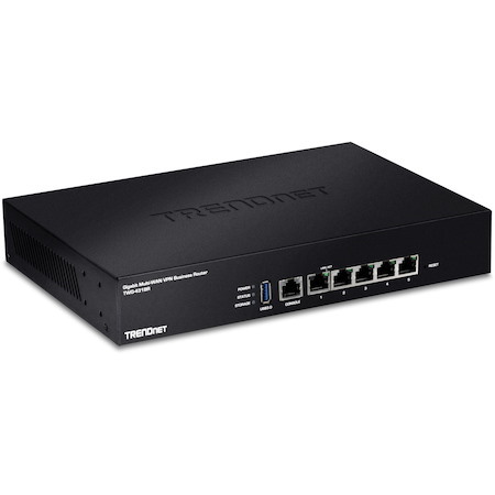 TRENDnet Gigabit Multi-WAN VPN Business Router; TWG-431BR; 5 x Gigabit ports; 1 x Console Port; QoS; Inter-VLAN Routing; Dynamic Routing; Load-Balancing; High Availability; Online Firmware Updates