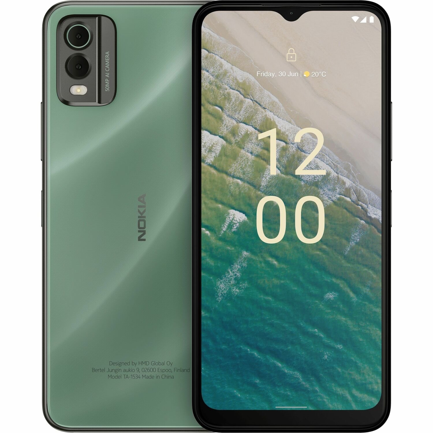 Nokia C32 64 GB Smartphone - 6.5" LCD 720 x 1600 - Octa-core (Cortex A55Quad-core (4 Core) 1.60 GHz + Cortex A55 Quad-core (4 Core) 1.20 GHz - 4 GB RAM - Android 13 - 4G - Autumn Green